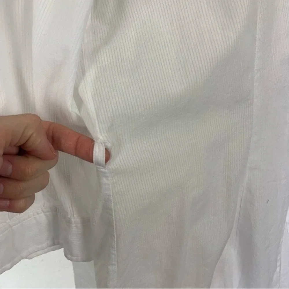 Edme And Esyllte White Button Down Blouse Puff Sleeves Boho Style 12 Tunic